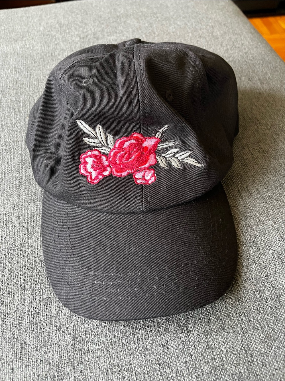 Torrid Black Embroidered Rose Floral Baseball Cap One Size Adjustable